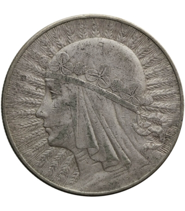 10 złotych Głowa kobiety 1932, stan 3/3+