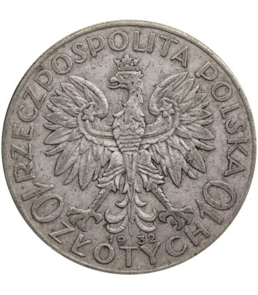 10 złotych Głowa kobiety 1932, stan 3/3+