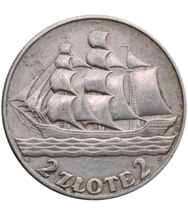 2 zł Żaglowiec 1936, stan 2/2-