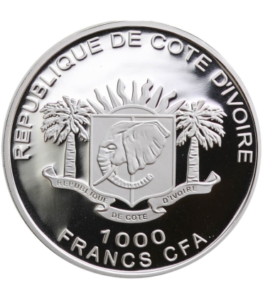 1000 franków, Wybrzeże Kości Słoniowej 1000 franków, 2010 Dar Pomorza, Srebro 0.925