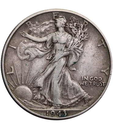 USA 1/2 dolara half dollar Idąca wolność, Walking Liberty, 1943, srebro Ag 900