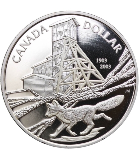 Kanada 1 dolar, 2003 100 rocznica - Kopalnia kobaltu, srebro Ag925