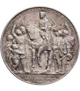 NIEMCY - PRUSY - 2 MARKI 1913 - Bitwa pod Lipskiem, srebro Ag900