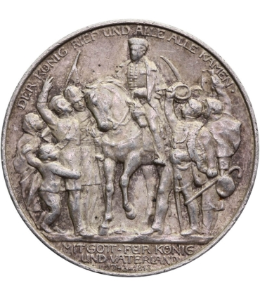 NIEMCY - PRUSY - 2 MARKI 1913 - Bitwa pod Lipskiem, srebro Ag900
