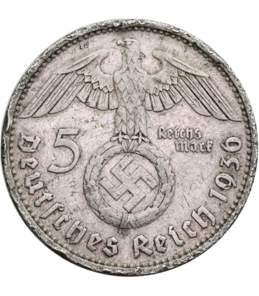 5 marek, Hindenburg, 1936, D, stan 3-