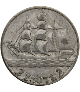 2 zł Żaglowiec 1936, stan 3