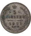 Rosja, 5 kopiejek 1911 stan 3, srebro