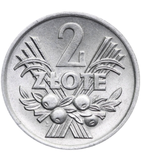 2 złote Jagody, 1972, stan 1-, mennicza, zegarowy połysk