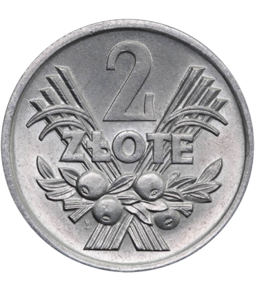 2 złote Jagody, 1972, stan 1, mennicza, zegarowy połysk