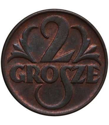 2 grosze 1939, stan 1-, piękny detal