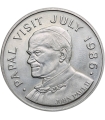 Saint Lucia 5 dolarów, 1986 Wizyta papieża Jana Pawła II