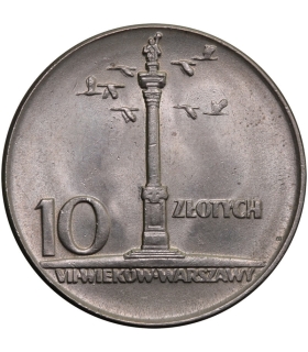 10 złotych Duża kolumna, 1965, stan 1-