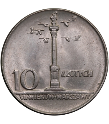 10 złotych Duża kolumna, 1965, stan 1-