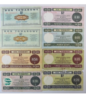 Lot: Zestaw 5 bonów towarowych PEWEX, 1969/1979 stan 3-