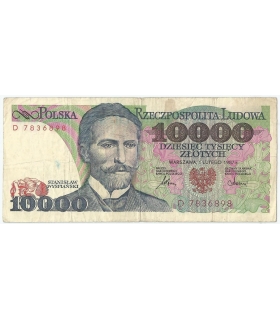 10000 zł Stanisław Wyspiański 1987, seria D, stan 3