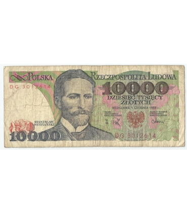 10000 zł Stanisław Wyspiański 1988, seria DG, stan 3-
