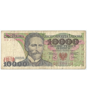 10000 zł Stanisław Wyspiański 1988, seria DD, stan 3-