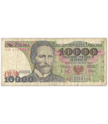 10000 zł Stanisław Wyspiański 1988, seria DD, stan 3-