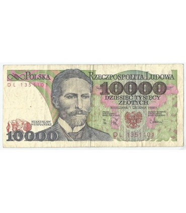 10000 zł Stanisław Wyspiański 1988, seria DL, stan 3/3-