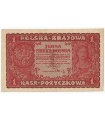 1 Marka polska 1919 I serja Z, stan 2/2+