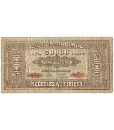 50000 marek polskich 1922, seria Y, stan 4+