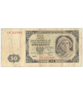 50 zł, 1948, stan 3/3+, seria CD