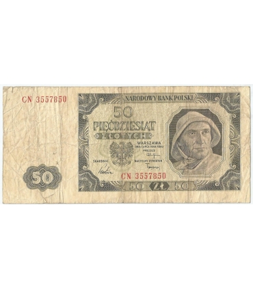 50 zł, 1948, stan 3/3+, seria CD