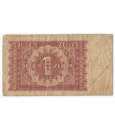 Banknot 1 złoty 1946 rok - stan 3-