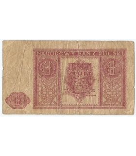 Banknot 1 złoty 1946 rok - stan 3-