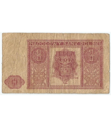 Banknot 1 złoty 1946 rok - stan 3-