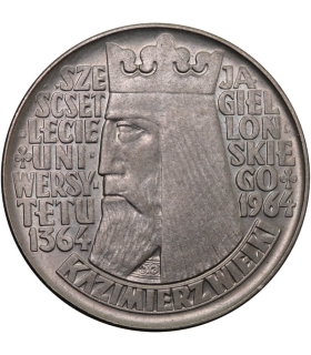 10 złotych, 1964 Kazimierz Wielki, napis wypukły mennicza