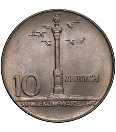 10 złotych Duża kolumna, 1965, stan 1-