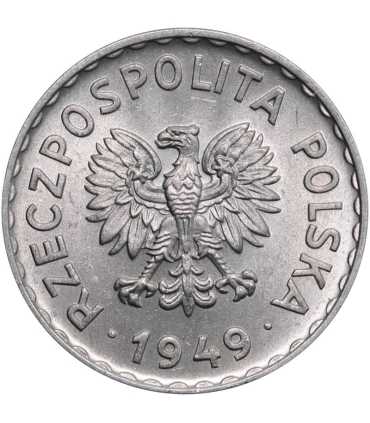 1 złoty 1949, stan 1-/2+, piękny