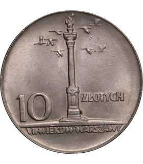10 złotych Duża kolumna, 1965, stan 1-