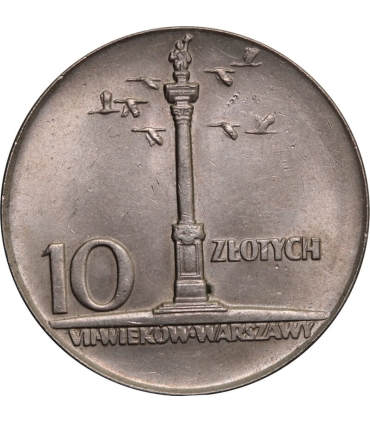 10 złotych Duża kolumna, 1965, stan 1-