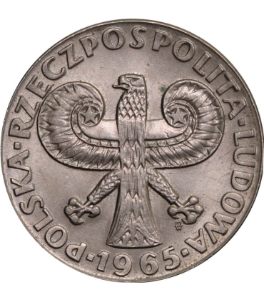 10 złotych Duża kolumna, 1965, stan 1-