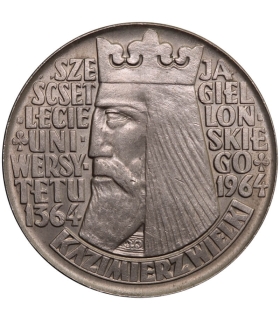 10 złotych, 1964 Kazimierz Wielki, napis wypukły mennicza