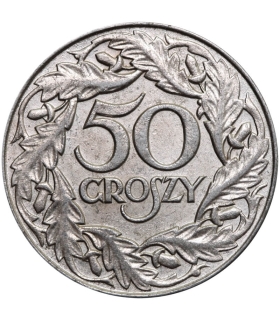 50 groszy 1938, niklowana, stan 2/2+