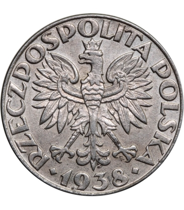 50 groszy 1938, niklowana, stan 2/2+