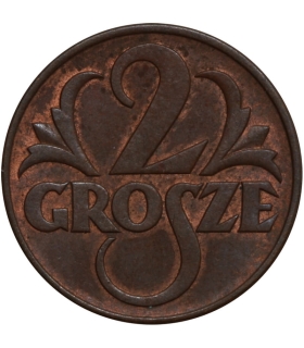 2 grosze 1939, stan 1/1-, piękny detal