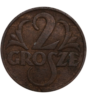 2 grosze II RP, 1937, stan 2, piękny detal