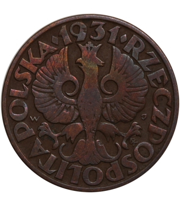 5 groszy 1931 rok, stan 3+