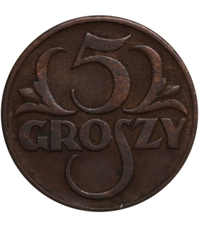 5 groszy 1938 rok, stan 3