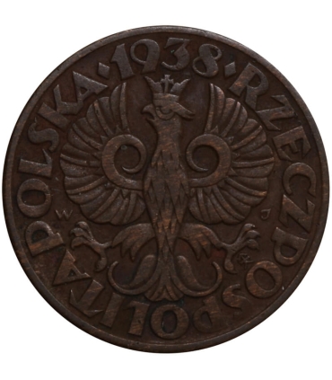 5 groszy 1938 rok, stan 3