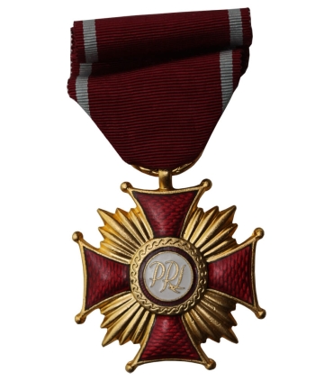 Złoty krzyż zasługi PRL + pudełko