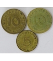 Lot Niemcy - Trzecia Rzesza 2x 10 10 reichsfenigów, 1x 5 10 reichsfenigów