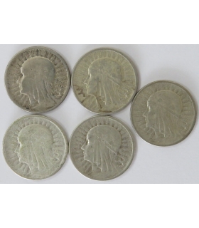 LOT 4 x 2 złote głowa kobiety 1932, 1933, 1934