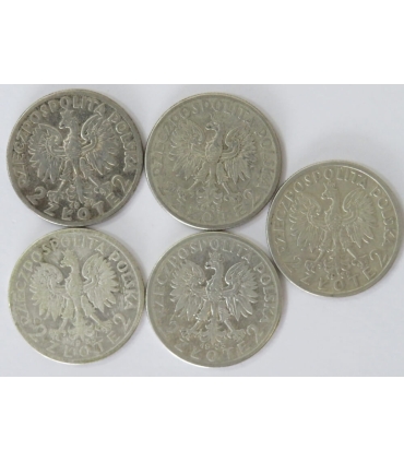 LOT 4 x 2 złote głowa kobiety 1932, 1933, 1934