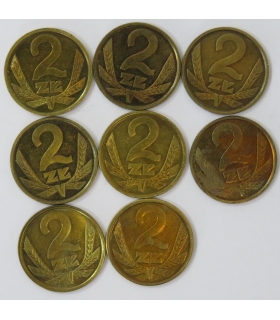 Lot 8x2 złote, 1986, 1-