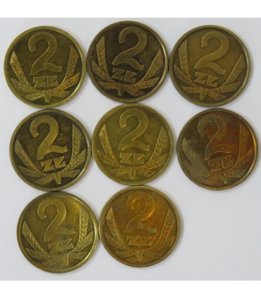 Lot 8x2 złote, 1986, 1-
